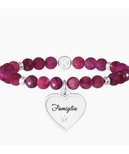 Bracciale Kidult Agata Fucsia e Ciondolo Famiglia