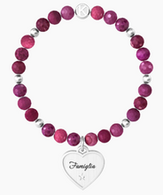 Bracciale Kidult Agata Fucsia e Ciondolo Famiglia