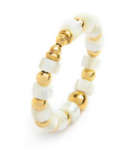 Anello con Pietre a Rondelle Elastico Marlù