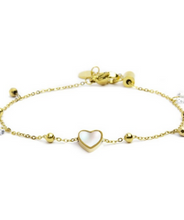 Bracciale Cuore Madreperla con Sfere e Zirconi Marlù